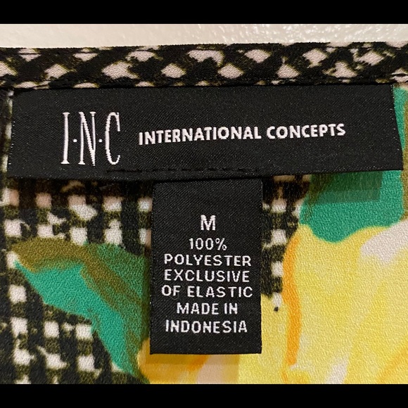 INC Black & Yellow Blouse - Picture 4 of 5